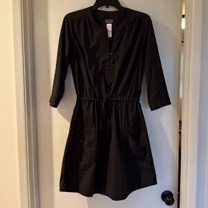 Patagonia Black 3/4 Sleeve Casual Travel Dress UPF 40 fits like Medium